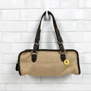 The Sak Knit/leather Baguette Shoulder Tan/ Brown Women's Bag